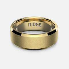 8mm Beveled Ring Set - 24K Gold - Tantalum Carbide