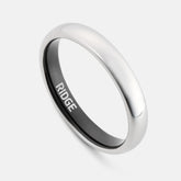 4mm Rounded Ring Set - Platinum