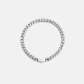 6mm Curb Bracelet - Platinum - Large