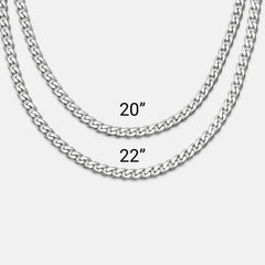 5mm Curb Chain - Platinum - 22"