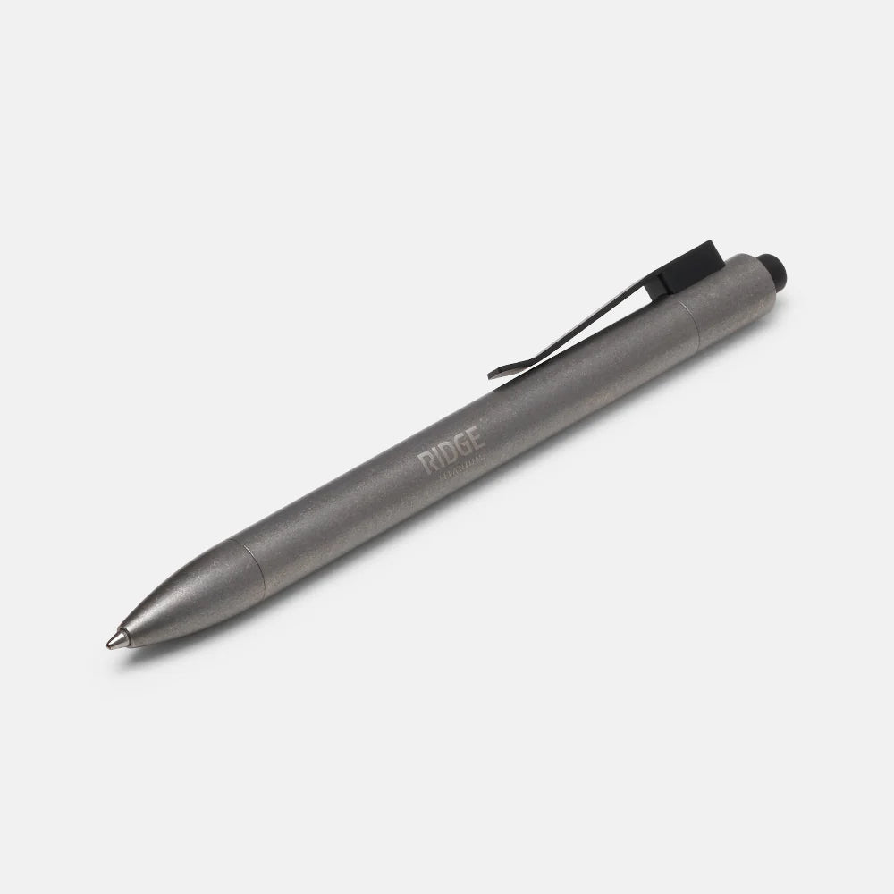 Ridge Click Pen - Stonewashed Titanium