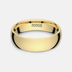 6mm Rounded Ring Set - 24K Gold - Tantalum Carbide